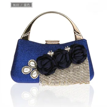 Новата модерна чанта в Луксозна дамска чанта с Кристали чанта с пискюли Нежно цвете чанта елегантна чанта чанта за вечеря