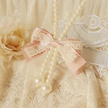 Принцеса Сладка принцеса лолита 2012 амортизира универсална мода сладка малката принцеса дантелено перлена огърлица с лък XL001