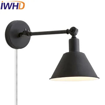 IWHD Iron Led монтиран на стената Лампа Лампара, Модерни осветителни Тела, Домашно Осветление, Стенни лампи, Модерен Кухненски Лестничный Бар, монтиран на стената Лампа Lamparas de Pared