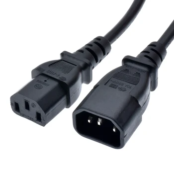 Удлинительный кабел 0,6 м IEC 320 C14-C13 За PDU UPS 10A 250, Мъжки-изход захранващ Кабел за променлив ток