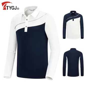 TTYGJ Есен Нова мъжки облекла за голф, Спортна Риза с къси ръкави, Мъжка тениска с дълъг ръкав, Спортни потници