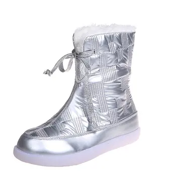 Размер35-43, Дамски зимни ботуши с висок берцем, Модни Топла Зимна студентски Обувки за момичета, Памучен обувки с висок берцем