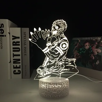 Джиу-джицу Кайсен Аниме Лампа Ryomen Sukuna Light 3D Led нощна светлина за Подарък за Рожден Ден лека нощ Настолна Лампа за Стаята Дропшиппинг